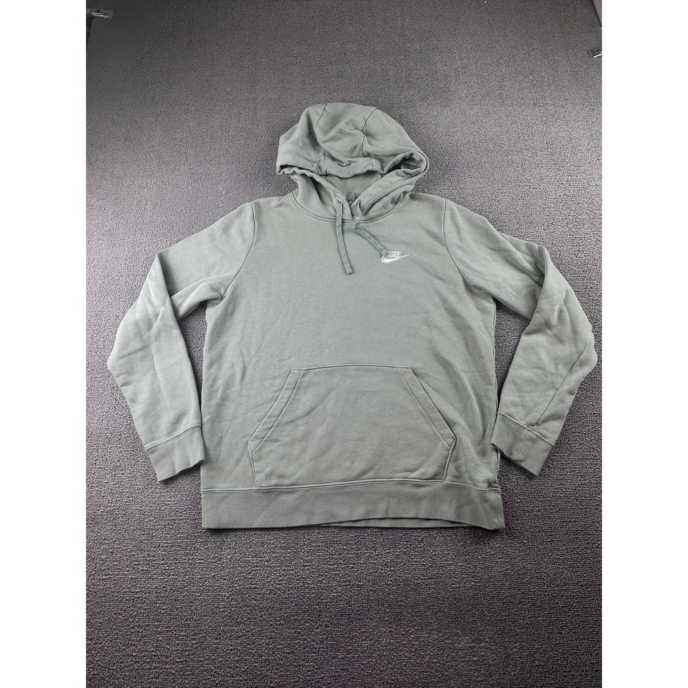 Nike Hoodie Women M Green Sportswear Club Fleece Standard Pullover Athletic